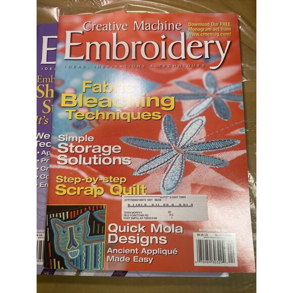 5 Bulk Creative Machine Embroidery Magazine Lot Of 5 Inspirations & Techniques - Picture 2 of 6